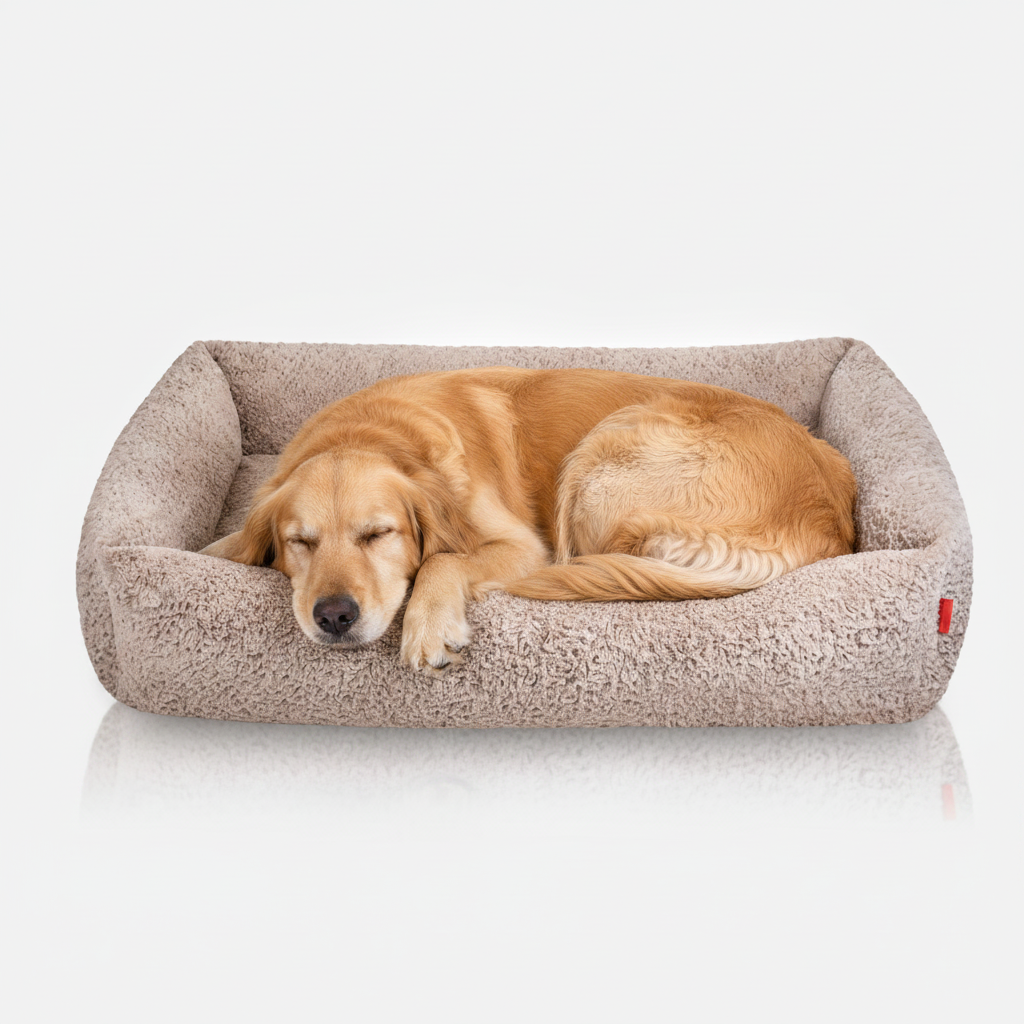 Camo dog bed, plush Sahara