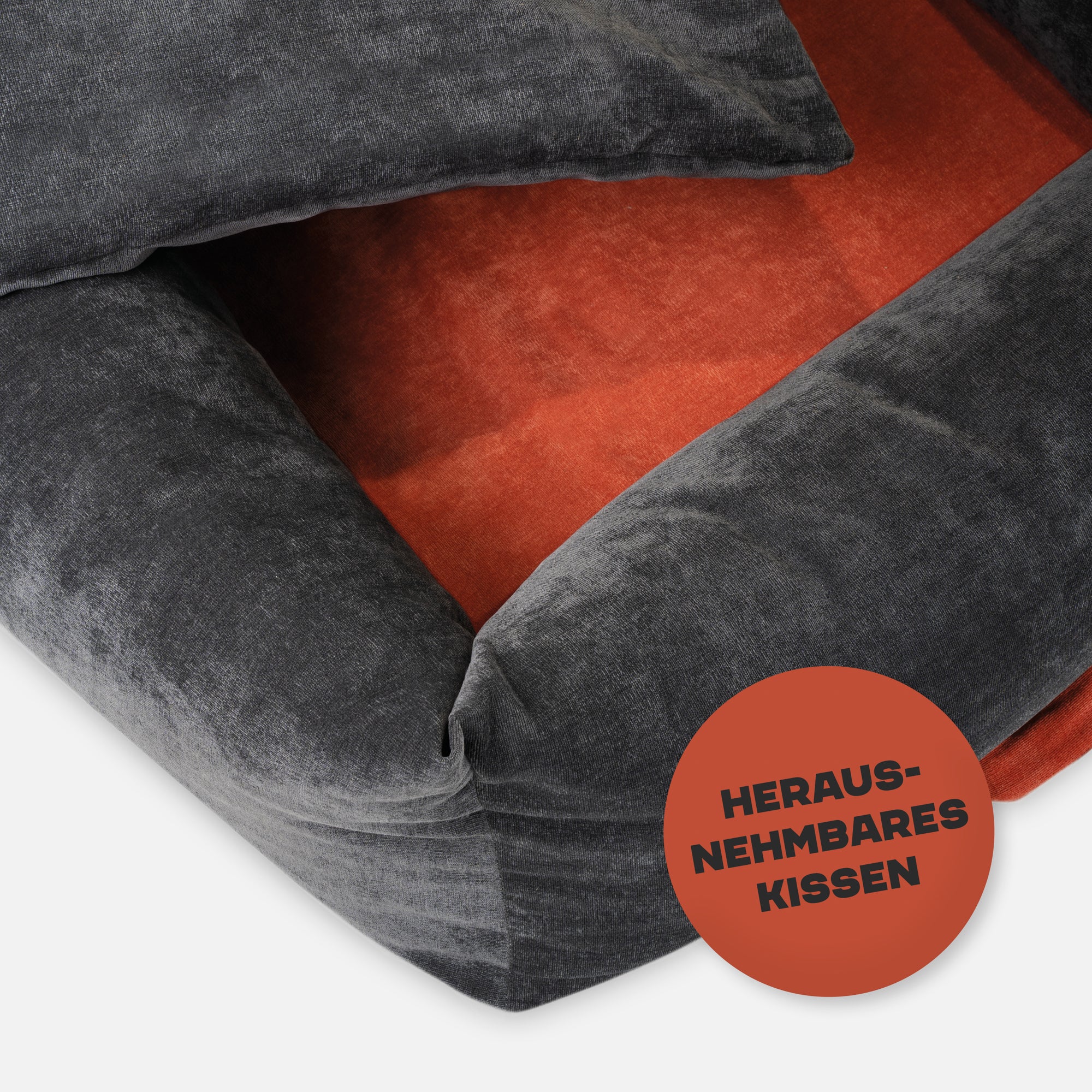 Hundebett Camo, Samt Anthrazit