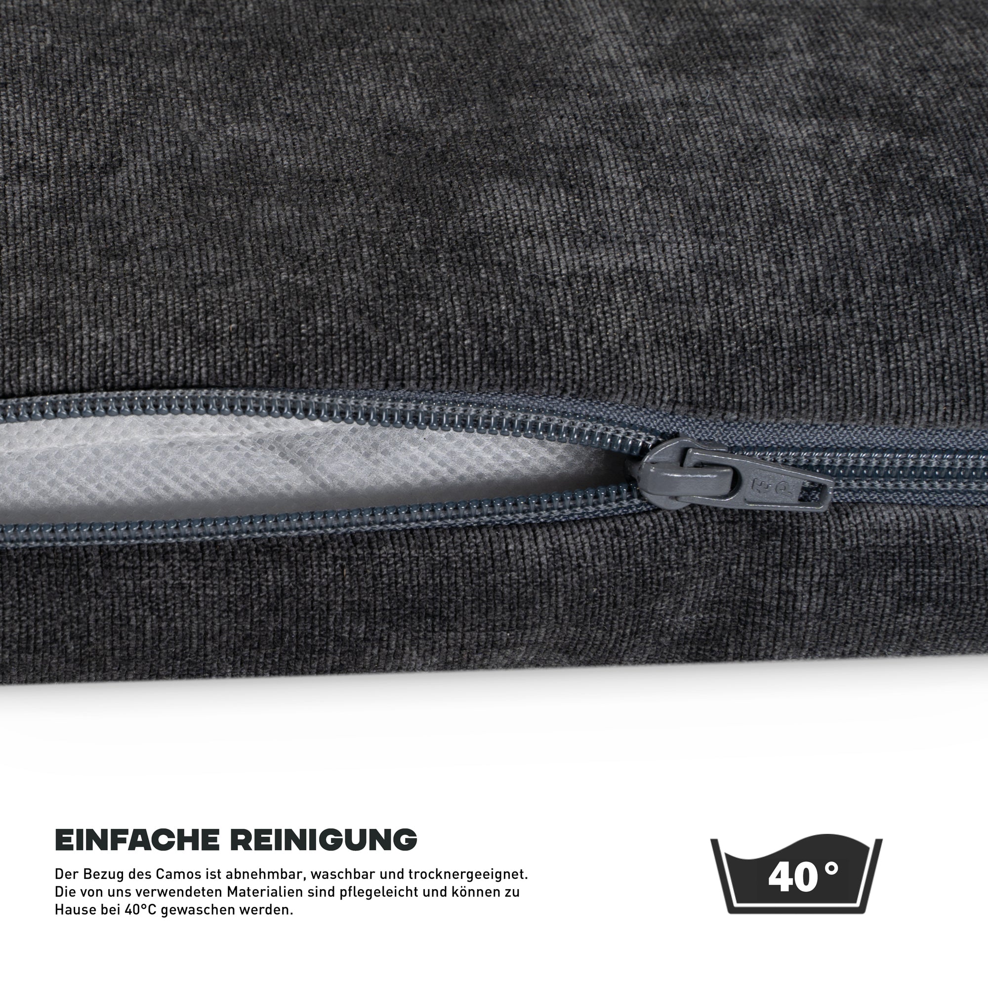 Hundebett Camo, Samt Anthrazit